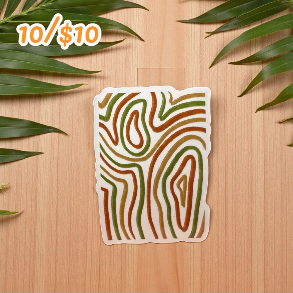 Earthy Abstract Topography Lines Sticker – 2 1/2” Glossy